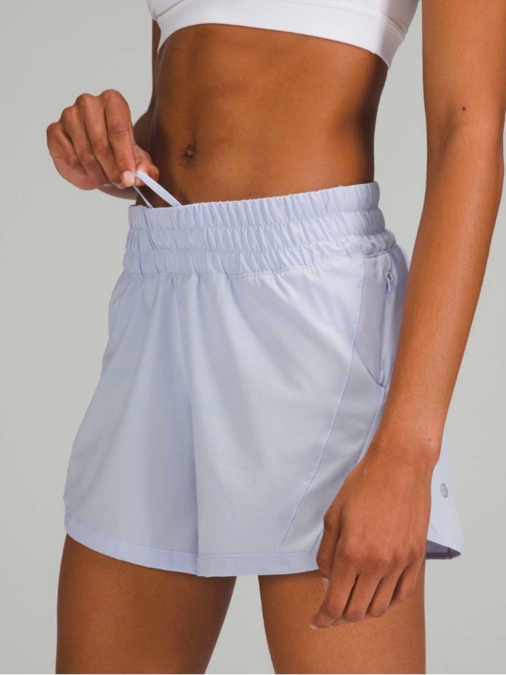 Lululemon Women’s Track That Mid-Rise Lined Short 5” Pastel Blue Size 4 Shorts
